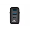 Charger HAVIT UCLE001 EU GaN three-port 30 W black — compact USB charger with 3 ports