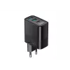 Charger HAVIT UCLE001 EU GaN three-port 30 W black — compact USB charger with 3 ports
