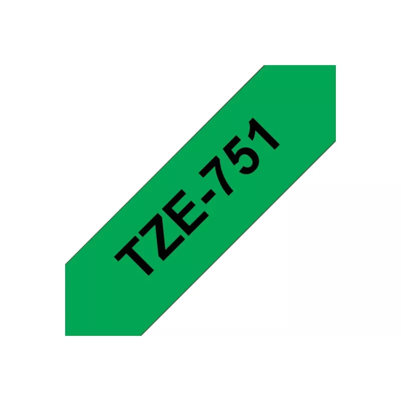 Brother TZe 751 - Laminiertes Band - Schwarz auf Grün - Rolle (2,4 cm x 8 m) - 1 Rolle(n) - für P-Touch PT-2420, 2430, 2450, 2460, 2470, 2480, 2700, 2