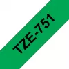 Brother TZe 751 - Laminiertes Band - Schwarz auf Grün - Rolle (2,4 cm x 8 m) - 1 Rolle(n) - für P-Touch PT-2420, 2430, 2450, 2460, 2470, 2480, 2700, 2
