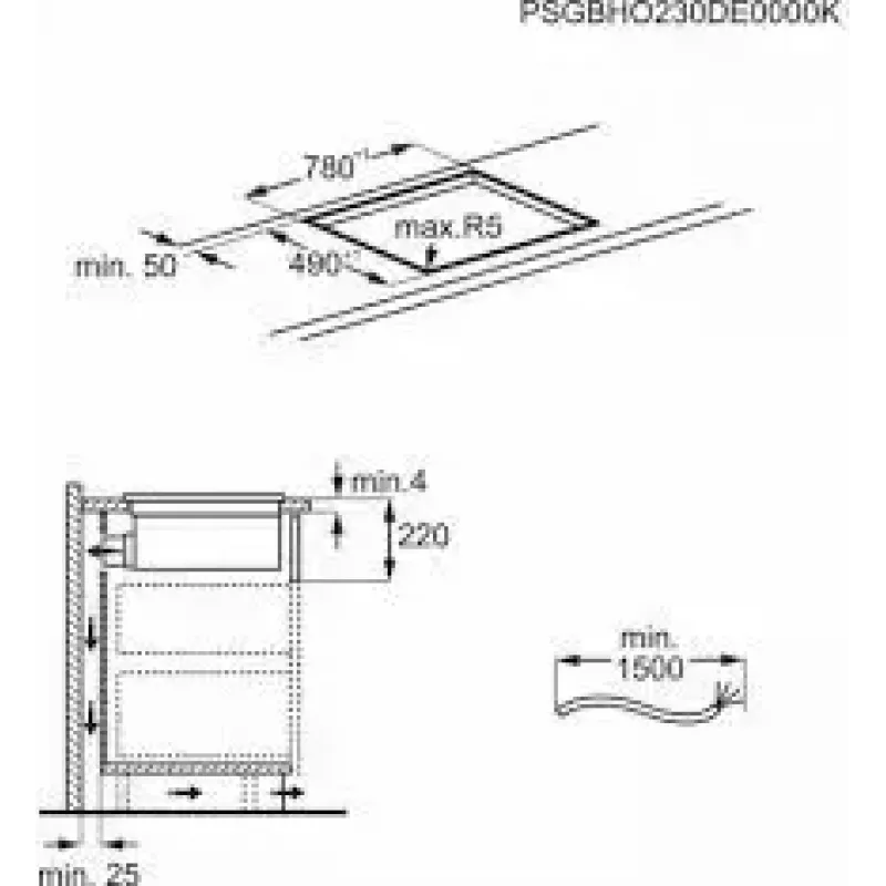 Induction hob AEG CCE84543CB, 4 cooking zones, touch control