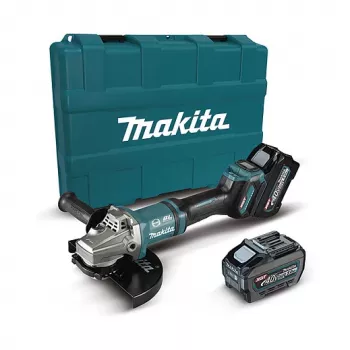 Cordless angle grinder GA038GT201 XGT 40Volt blue black 2x Li-Ion XGT battery 5.0Ah case