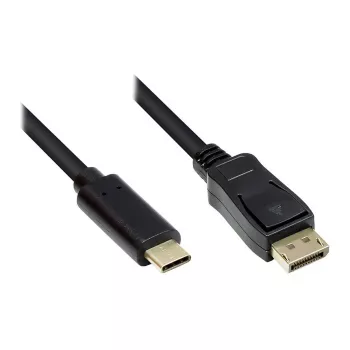 Adapter Cable USB-C™ Plug an DisplayPort 1.2 Plug, 4K2K / UHD 60Hz, CU, black, 5m, Good Connections® (GC-M0108)