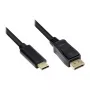 Adapter Cable USB-C™ Plug an DisplayPort 1.2 Plug, 4K2K / UHD 60Hz, CU, black, 5m, Good Connections® (GC-M0108)