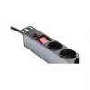 Power Strip 48,30cm (19), 1HE, grounded plug to 8x Grounded Plug-Socket, ÜSS, Switch, aluminium profile, Good Connections® (GC-N0087)