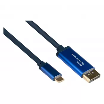 Alcasa 4812-CSF010B 1m Adapter Cable USB-C - 1 m - USB Type-C - DisplayPort - Male - Male - straight (4812-CSF010B)