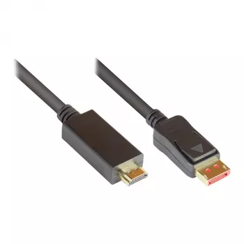 Connection Cable DisplayPort 1.4 an HDMI 2.0, 4K @60Hz, Gold-Plated Contacts, OFC, black, 5m, Good Connections® (DP14-HDMI5)