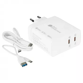 Good Connections GC USB-Fast Charger 140W GaN-Technologie, 2x USB-C, PD 3.1, QC 5.0, PPS White -• USB-Fast Charger 140W• for Smartphones