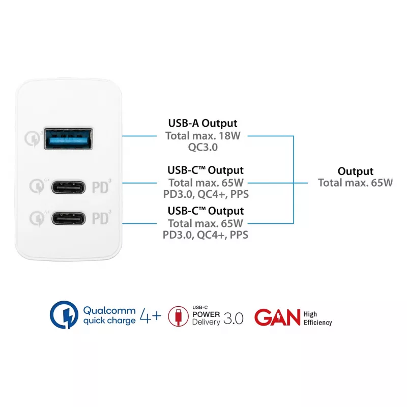 Alcasa PCA-W007W Charger for Mobile Devices Universal White AC Fast Charging Indoor (PCA-W007W)