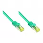 RJ45 Patch Cable with Cat.7 Raw Cable and Latch Protection (RNS®), S/FTP, PiMF, Halogen-Free, 600MHz, OFC, Green, 40m, Good Connections® (8070R-400G)