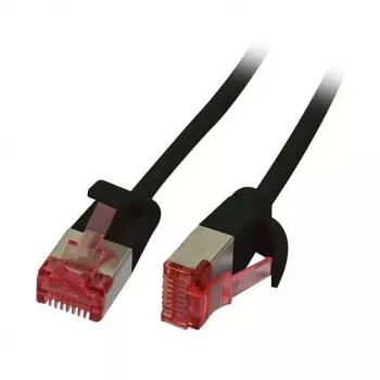 Patch cable RJ45 - CAT6 250Mhz - 0.5m black - U/FTP - slimline round d 3.6mm - Synergy 21