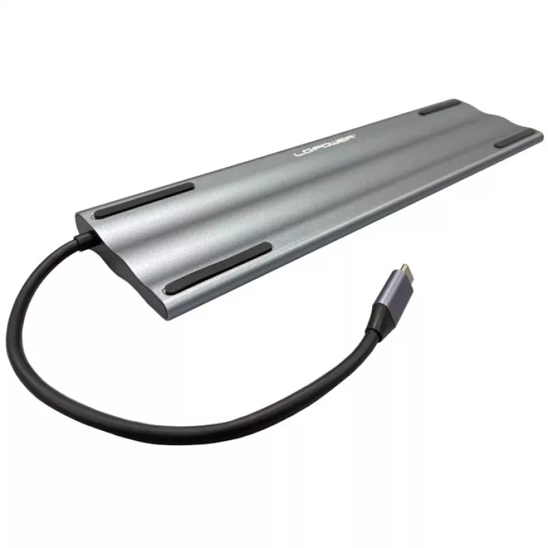 LC-Power LC-HUB-C-MULTI-8 USB-C to 3xUSB-A/2xUSB-C/HDMI/VGA/MicroSD/SD/RJ45/Audio