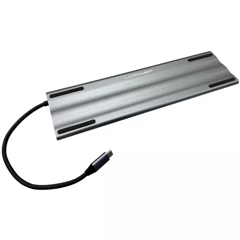 LC-Power LC-HUB-C-MULTI-8 USB-C to 3xUSB-A/2xUSB-C/HDMI/VGA/MicroSD/SD/RJ45/Audio