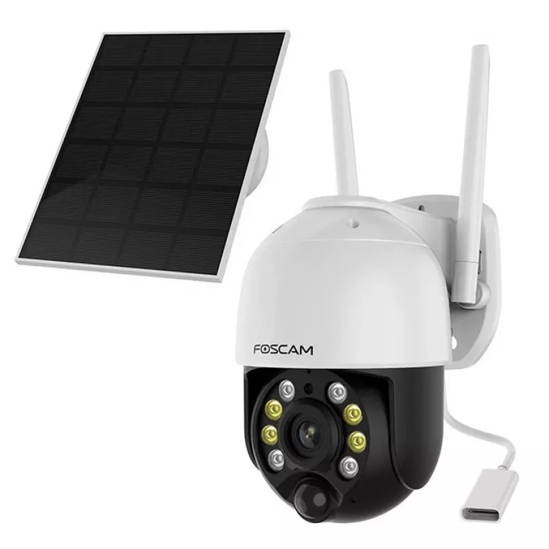 IP security camera Foscam B4 Dome 4 MP (2560×1440), Wi‑Fi 2.4 GHz, IP65, Solar + Battery 5000 mAh, 355° pan, 90° tilt