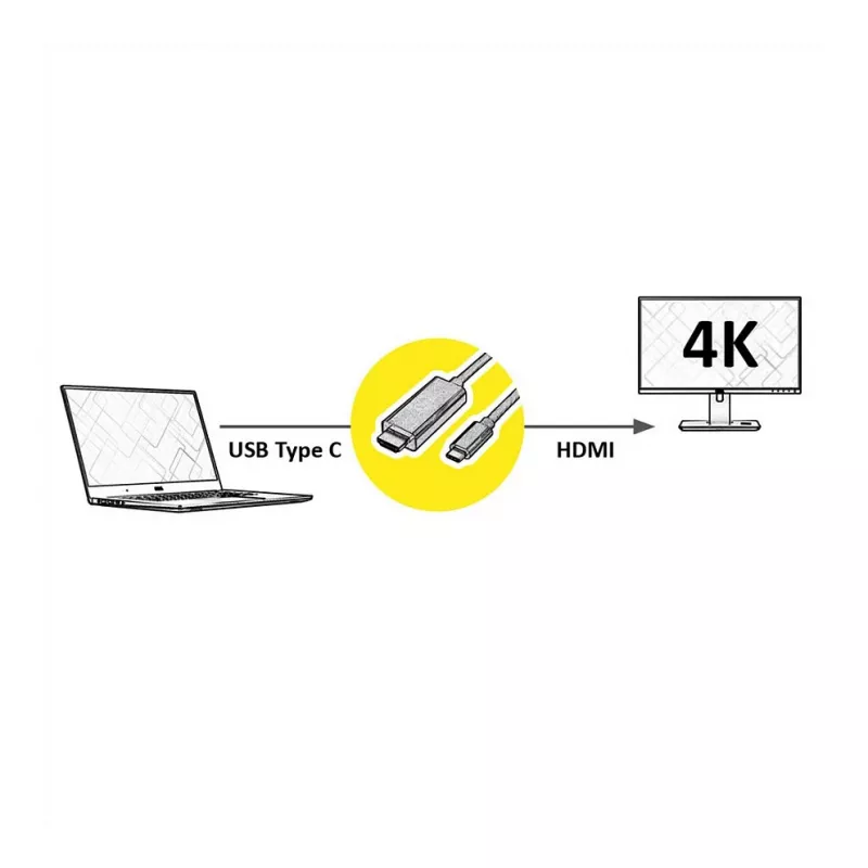 11.99.5841, 2 m, HDMI Type A Standard , USB Type-C, Male, Male, Straight