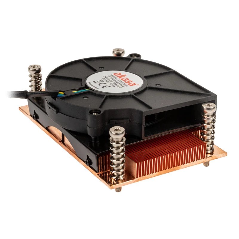 Air CPU Cooler Akasa AK-CC1109BP01 with 77 mm Fan, Dual Ball Bearing, Socket AM4, Black/Copper