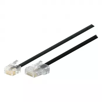 Telephone cable S-Impuls 70256 — 6 m, RJ11 to RJ11, black
