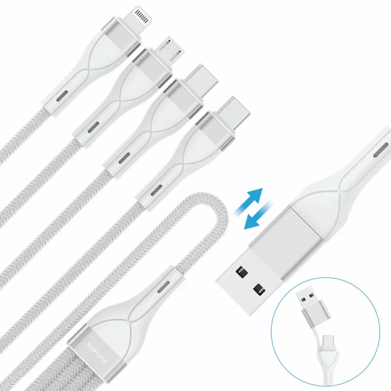 4smarts 541024 USB Cable 1,2 m USB A/USB C USB C/Micro USB-A/Lightning White (541024)