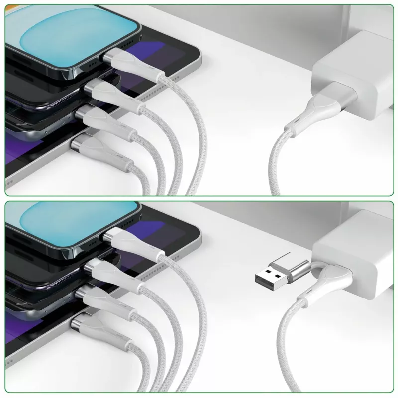 4smarts 541024 USB Cable 1,2 m USB A/USB C USB C/Micro USB-A/Lightning White (541024)