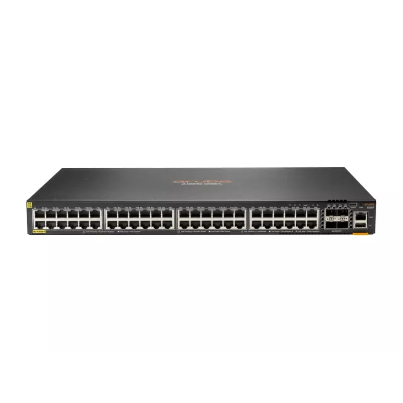 HPE Aruba 6300F - Switch - L3 - managed - 48 x 10/100/1000 (PoE+) + 4 x 50 Gigabit Ethernet SFP56 - rack-mountable - PoE+ - TAA-Compliant