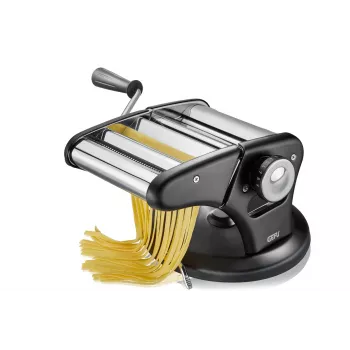 Manual pasta machine GEFU G-29401 with adjustable thickness settings, stainless-steel rollers