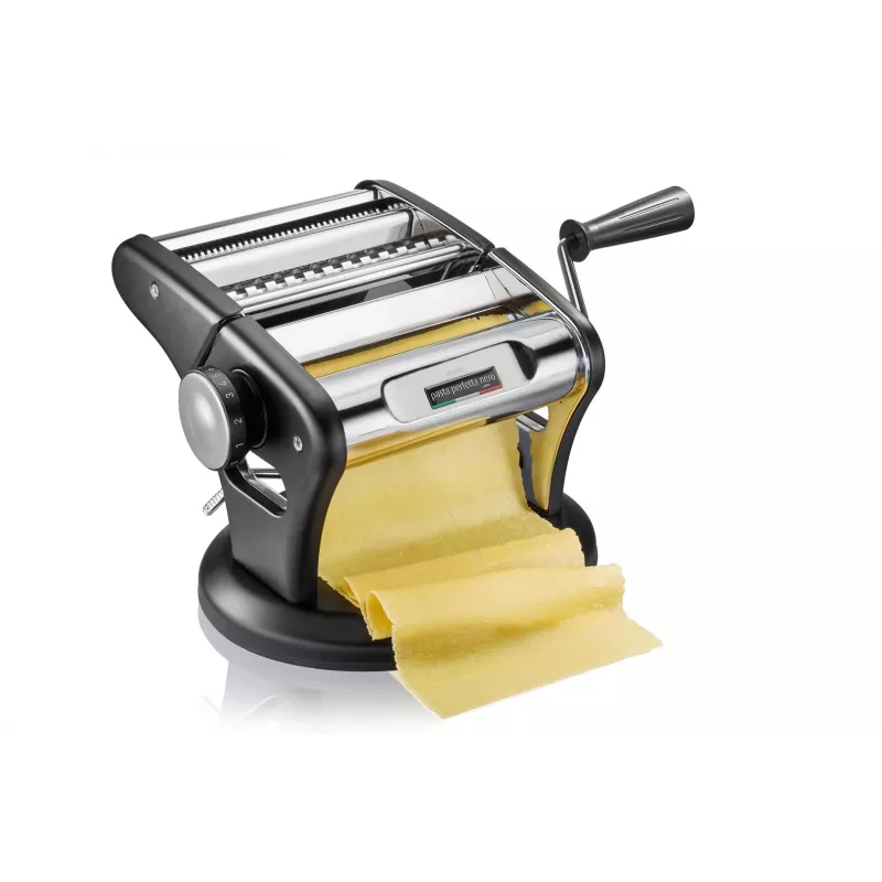 Manual pasta machine GEFU G-29401 with adjustable thickness settings, stainless-steel rollers