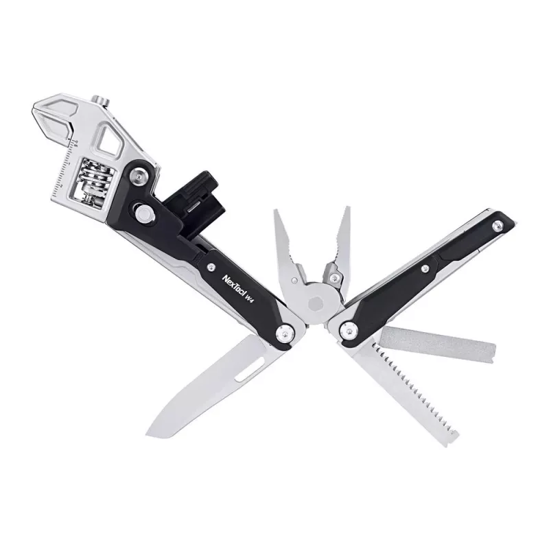 Multitool adjustable wrench Nextool NE20362A — aluminium housing, 11 tools, 207 mm extended, 153 mm folded, 313 g