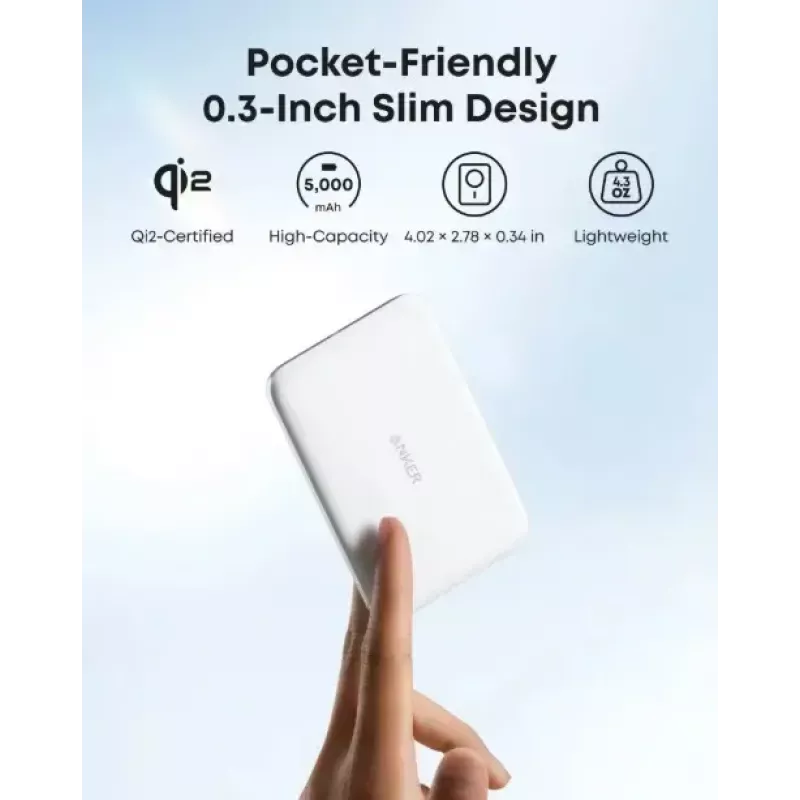 Portable Charger Anker A1665H21 5000mAh Slim White