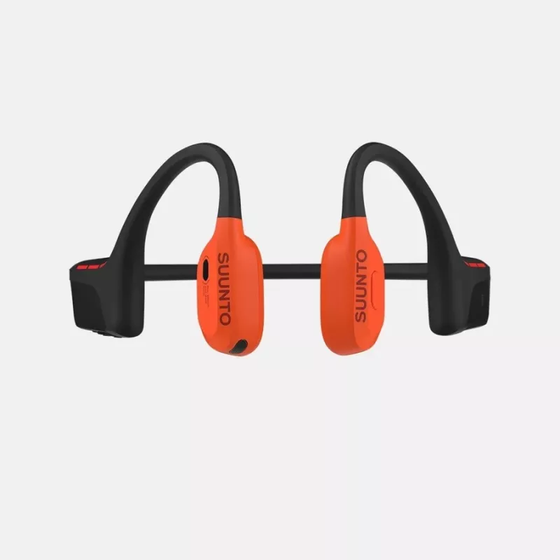 Suunto Wing 2 Coral Orange wireless bone conduction headphones with power bank