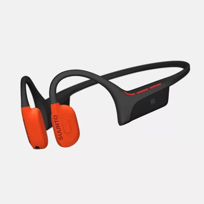Suunto Wing 2 Coral Orange wireless bone conduction headphones with power bank