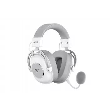 Over-ear headphones HAVIT H2002YG — 2.4G wireless, Bluetooth, wired, 20–20,000 Hz, 10 m range, 257 g (white/grey)