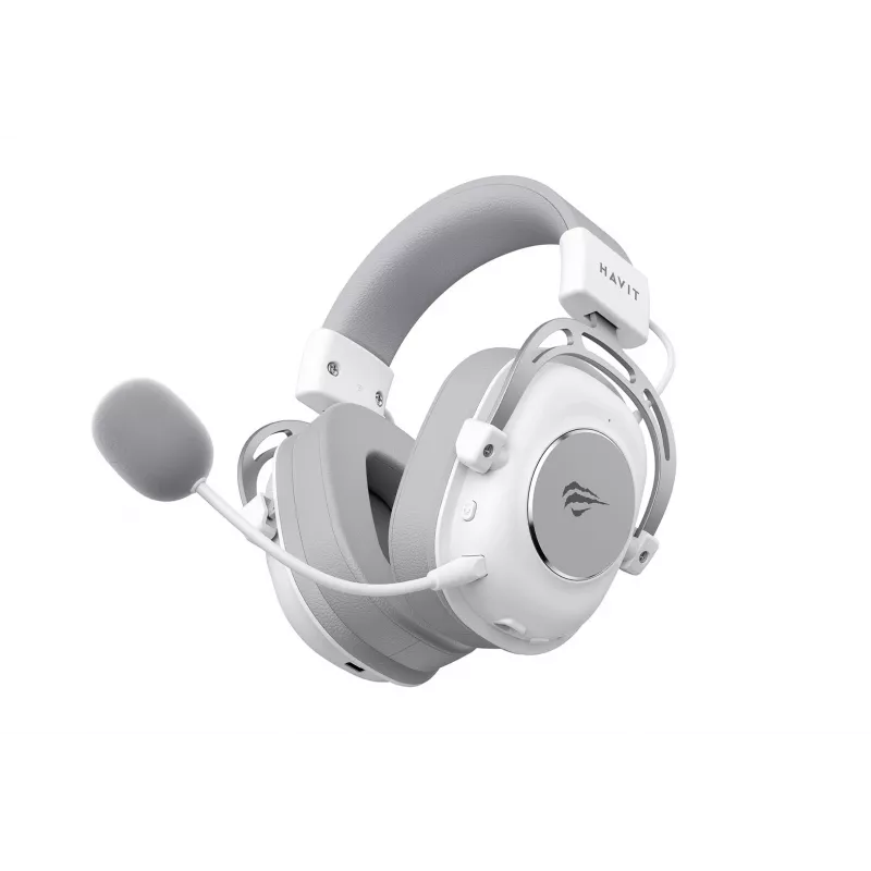 Over-ear headphones HAVIT H2002YG — 2.4G wireless, Bluetooth, wired, 20–20,000 Hz, 10 m range, 257 g (white/grey)