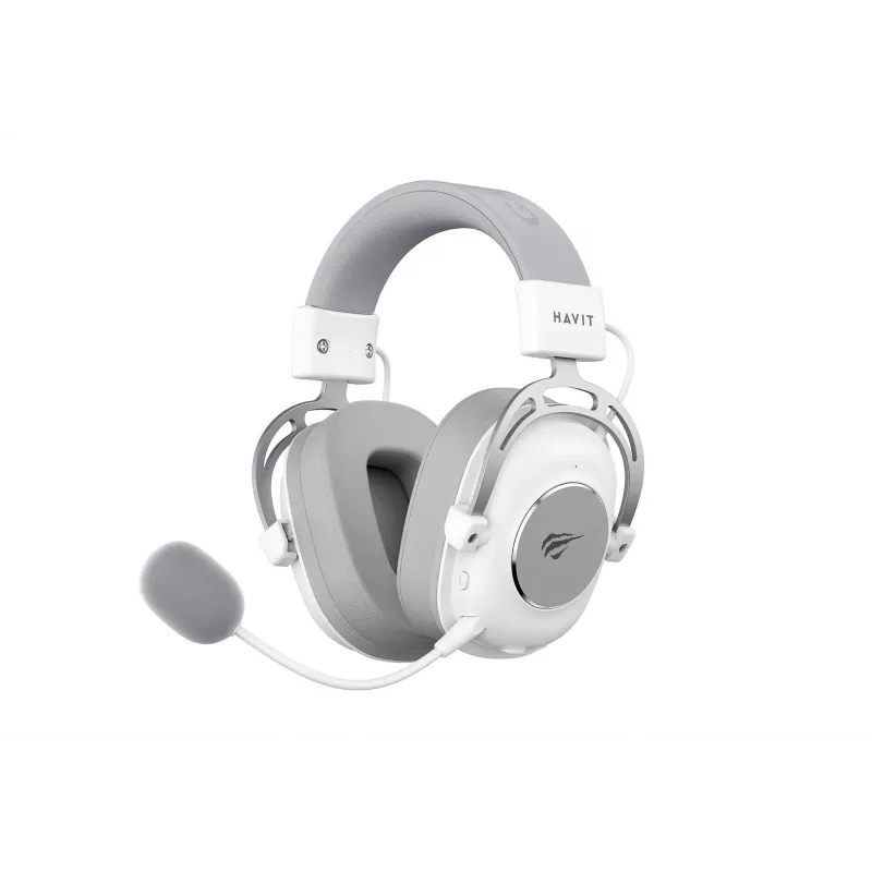 Over-ear headphones HAVIT H2002YG — 2.4G wireless, Bluetooth, wired, 20–20,000 Hz, 10 m range, 257 g (white/grey)