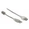 Delock 82244, 0,3 m, USB A, USB A, USB 2.0, 0,48 Gbit/s, Transparent