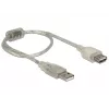 Delock 82244, 0,3 m, USB A, USB A, USB 2.0, 0,48 Gbit/s, Transparent
