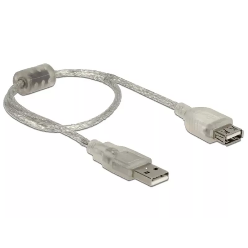 Delock 82244, 0,3 m, USB A, USB A, USB 2.0, 0,48 Gbit/s, Transparent