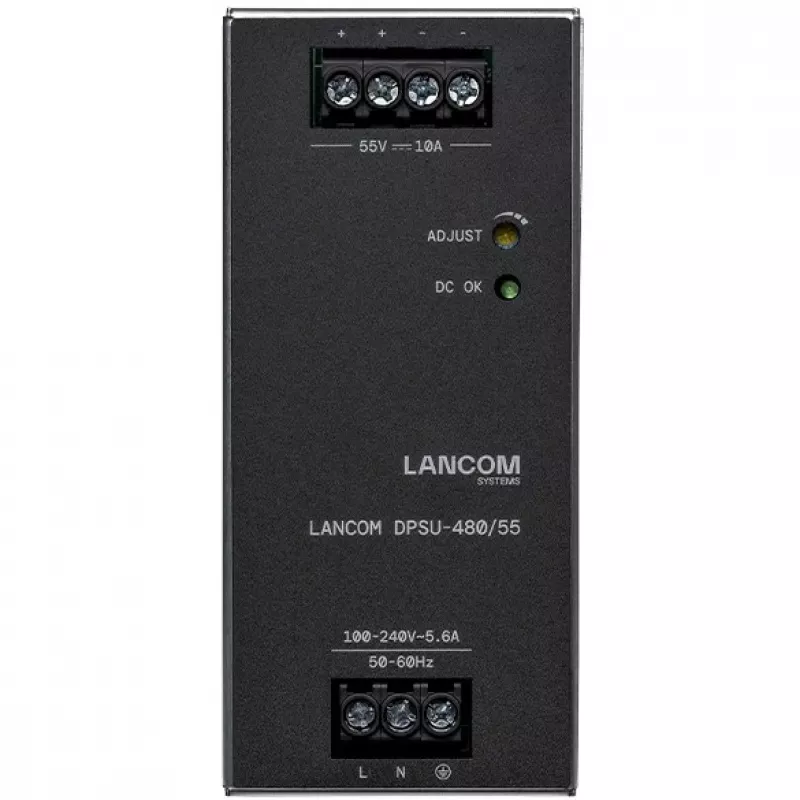 Power supply unit Lancom Systems LANCOM DPSU-480/55 — 480 W, AC 100–240 V, TS35 DIN, black/steel