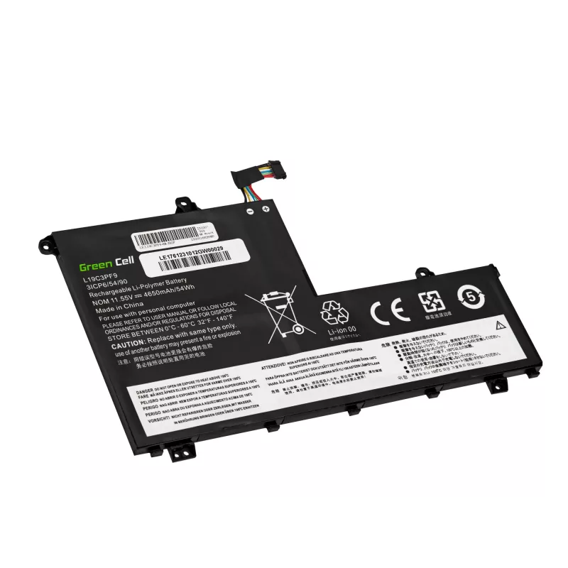 Battery Green Cell for Lenovo ThinkBook 14-IIL 14-IML 15-IIL 15-IML — 11.1V 45Wh (models L19C3PF1 L19D3PF1 L19L3PF8 L19M3PF1)