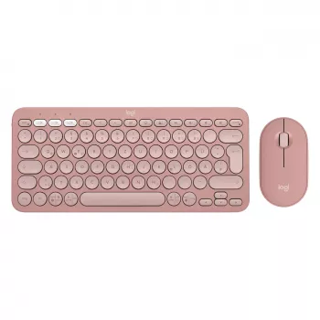 Logitech Pebble 2 Combo Keyboard Mouse included Universal RF Wireless + Bluetooth QWERTZ German Pink (920-012205)