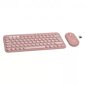 Logitech Pebble 2 Combo Keyboard Mouse included Universal RF Wireless + Bluetooth QWERTZ German Pink (920-012205)