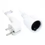 Extension Grounded Plug-Plug Type E+F (CEE 7/7, angled) an Socket Type F (CEE 7/3, straight), White, 1,50 mm², 3 m, Good Connections® (P0102-W030)
