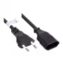 Euro-Extension Euro-Plug Type C (straight) an Euro-Socket (straight), black, 0,75 mm², 0,2 m, Good Connections® (P0300-S002)