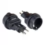 power adapter Swiss Netz-Plug (SEV1011, straight) an Grounded Plug-Socket Type F, SEV, black, Good Connections® (PA-6002S)