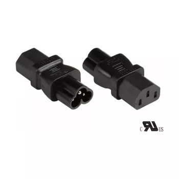 power adapter IEC Appliance-Plug C6 (straight) an IEC Appliance-Socket C13 (straight), UL, black, Good Connections® (PA-0630S)