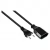 Euro-Extension Euro-Plug Type C (straight) an Euro-Socket (straight), black, 0,75 mm², 1 m, Good (P0300-S010)