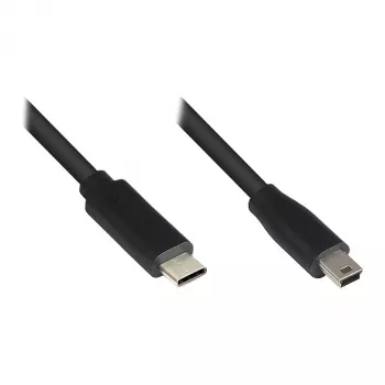 Connection Cable USB 2.0, USB-C(TM) Plug to plug Mini B 5-pin, black, 3m, Good Connections (3310-CM030)