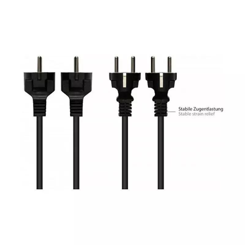 Netzkabel Schutzkontakt-Stecker Typ E+F (CEE 7/7, gerade) an C13 (gerade), schwarz, 1,00 mmÂ², 5 m, G (P0030-S050)