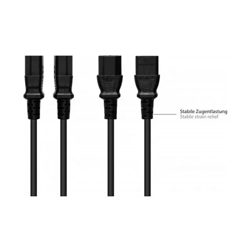 Netzkabel Schutzkontakt-Stecker Typ E+F (CEE 7/7, gerade) an C13 (gerade), schwarz, 1,00 mmÂ², 5 m, G (P0030-S050)