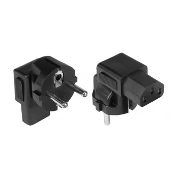 power adapter Grounded Plug-Plug Type E+F (CEE 7/7) an IEC Appliance-Socket C13, Angled, black (PA-0133S)