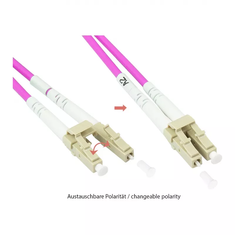 Alcasa LW-P820LC4 Fibre Optic Cable 20 m LC/UPC OM4 Cappuccino - Violet - White (LW-P820LC4)